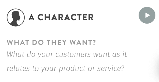 Customer want section of the BrandScript